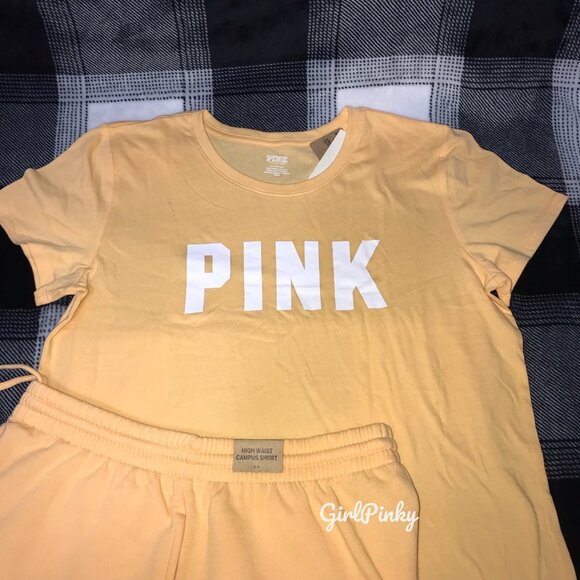 VS PINK CAMPUS shorts outfit with EVERYDAY LOGO TEE SIZE EXTRA LARGE RARE - Picture 3 of 10